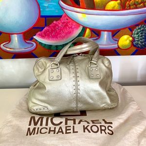 Michael Kors metallic gold with silver rhinestones